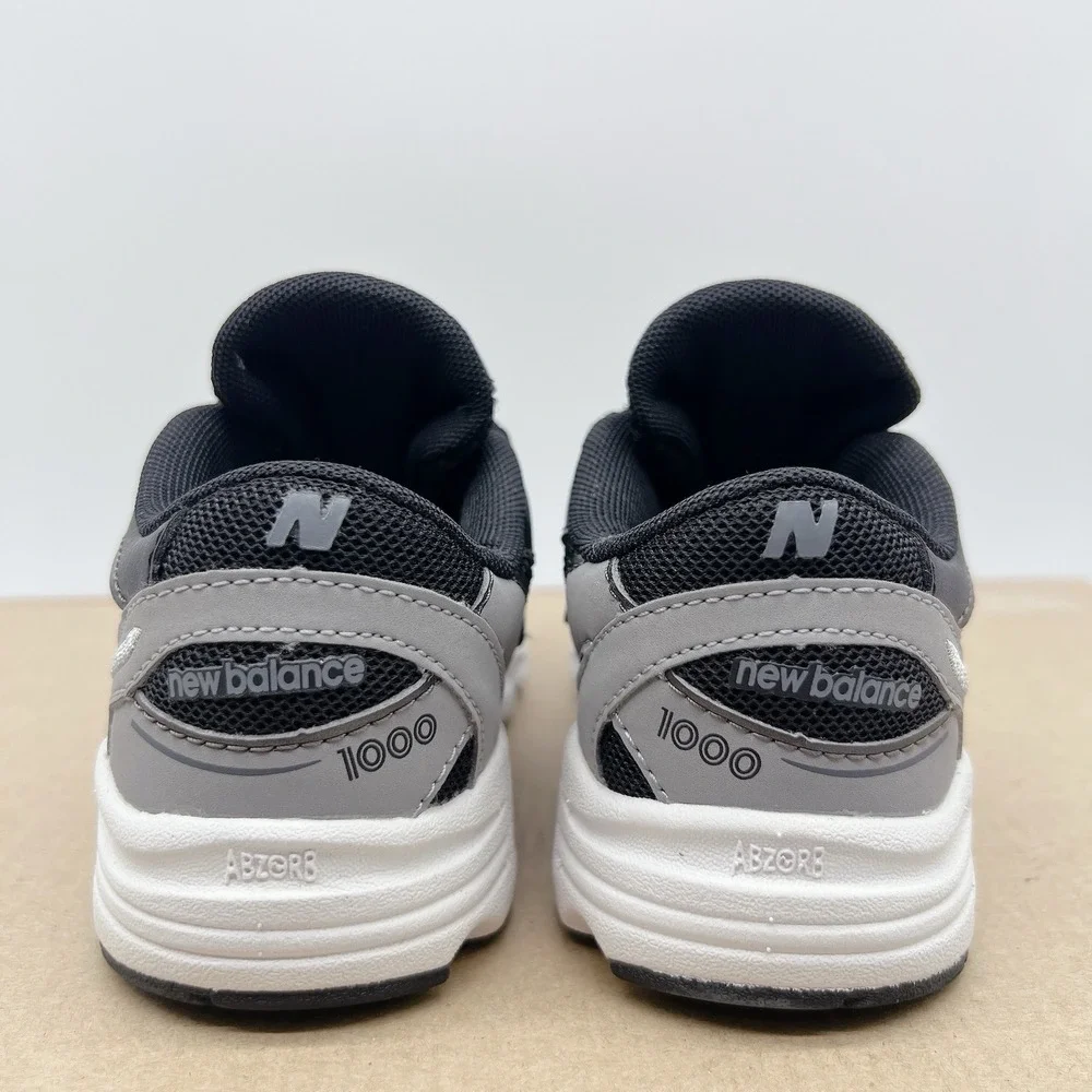 New Balance 1000 Bungee Lace Sneaker Black Gray Lace Up Size US 8.5